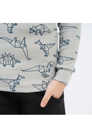 Гольф для хлопчика Діно сірий рубчик преміум - 2