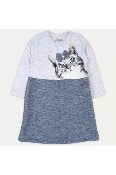 Сукня для дівчинки Котик темно-синій капітон