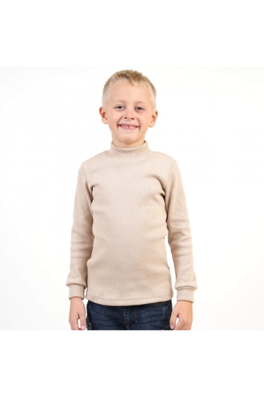 Гольф дитячий бежевий щільний рубчик з начісом