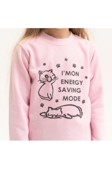 Піжама  для дівчинки Киці рожева начіс (футер) - 5