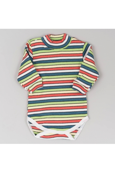 Боді теплий в полоску салатовий рубчик з начісом