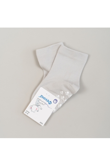 Шкарпетки з антиковзанням для малят світло- сірий бавовна