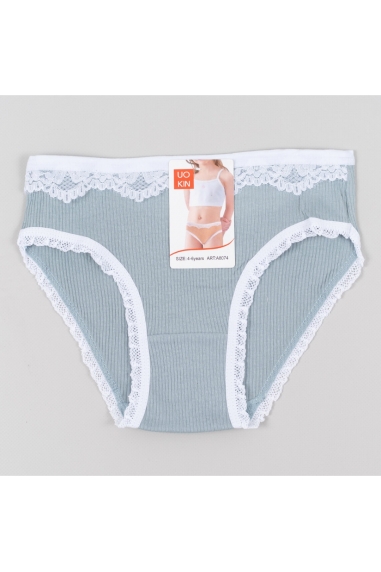 Трусики для дівчинки сіро-блакитний рубчик-преміум