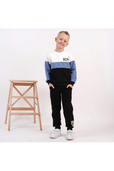 Костюм для хлопчика сіро блакитний двонитка