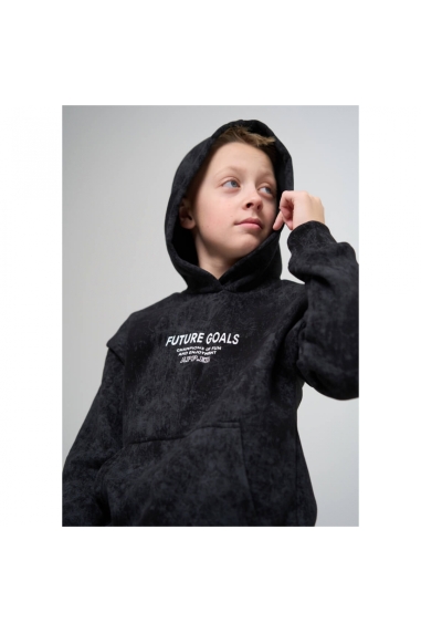 Костюм підлітковий чорний тринитка на флісі - 1