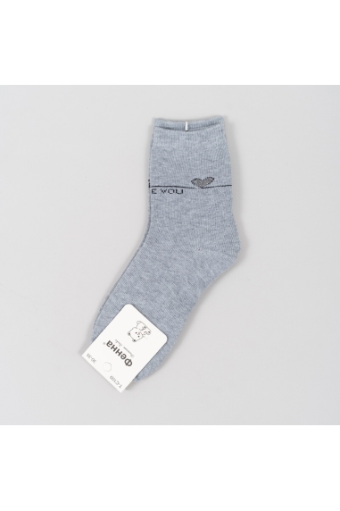 Шкарпетки для дівчинки сірий махра - 1