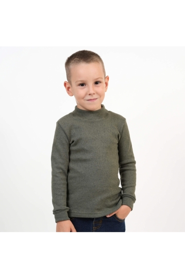 Гольф для хлопчика хакі щільний стретч з начісом