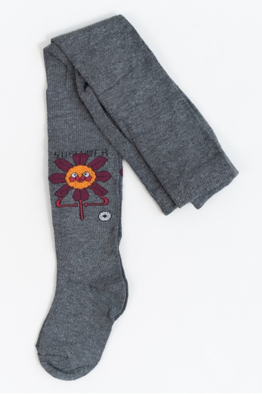 Колготки для дівчинки графіт бавовна