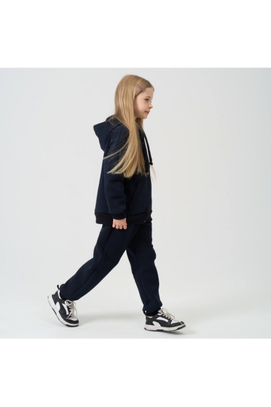 Костюм для дівчинки темно-синій тринитка на флісі