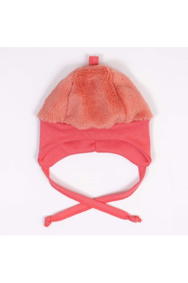 Шапочка для малят однотонна коралова велсофт