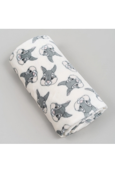 Пухнастий плед ясельний Зайчик білий велсофт - 1