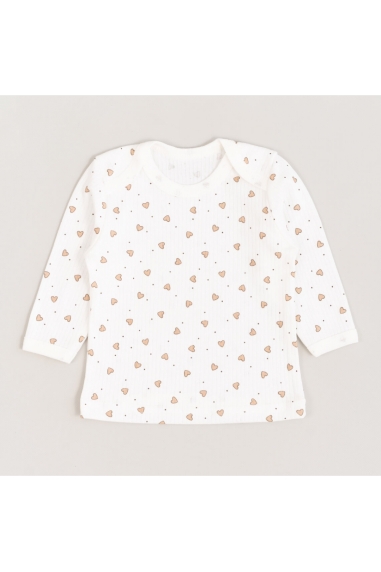 Джемпер для малят Сердечка молочний інтерлок