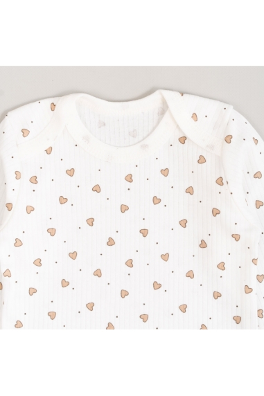 Джемпер для малят Сердечка молочний інтерлок - 2