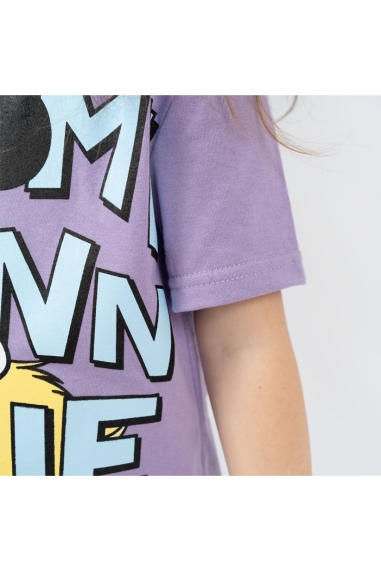 Футболка для дівчинки бузковий Міні кулір - 1