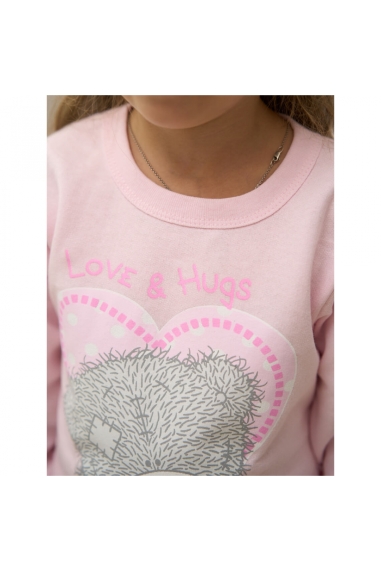 Піжама  для дівчинки Ведмедик Теді рожева начіс(футер) - 2