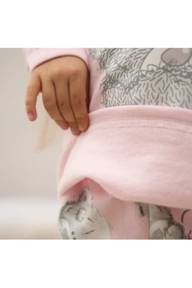 Піжама  для дівчинки Ведмедик Теді рожева начіс(футер) - 3