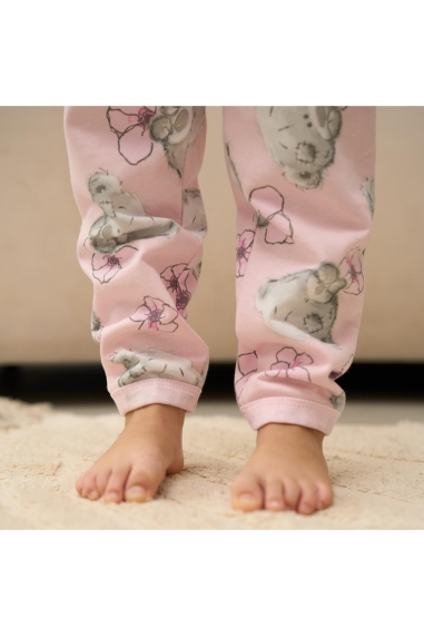 Піжама  для дівчинки Ведмедик Теді рожева начіс(футер) - 5