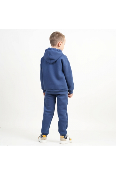 Костюм для  хлопчика індиго тринитка на флісі - 1
