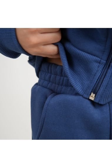 Костюм для  хлопчика індиго тринитка на флісі - 3