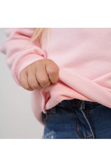 Світшот теплий для дівчинки світло рожевий тринитка петля - 2