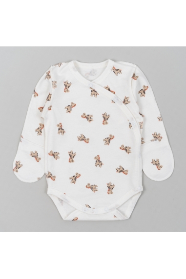 Боді для малят Зебри молочний начіс (футер)