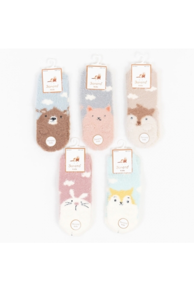 Шкарпетки пухнасті для дівчинки блакитний ангора - 1