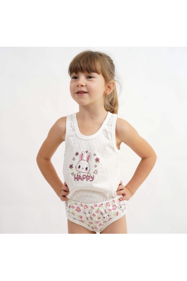 Комплект білизни  для дівчинки Зайка білий кулір