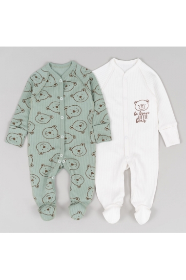 Пара сліпів  для новонароджених зелений інтерлок