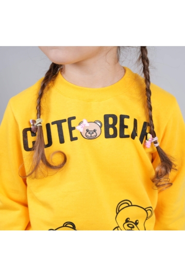 Костюм для дівчинки Ведмедики жовтий начіс (футер) - 1