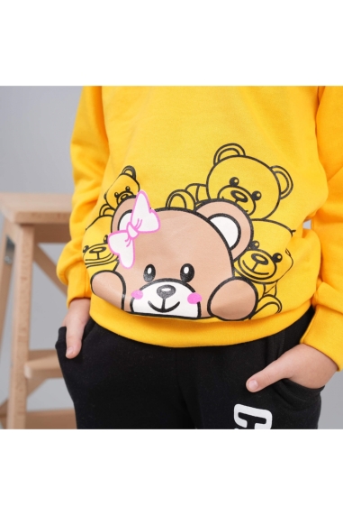 Костюм для дівчинки Ведмедики жовтий начіс (футер) - 3