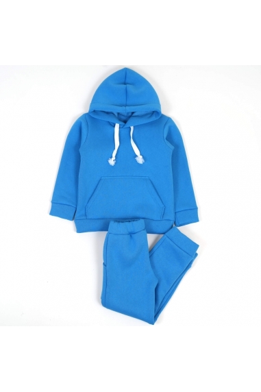 Теплий костюм для хлопчика бирюзовий тринитка на флісі