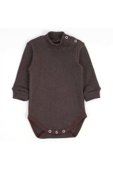 Боді для малюків коричневий рубчик з начісом