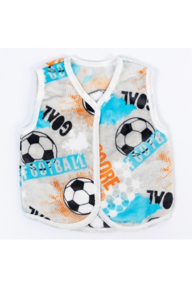 Пухнастий жилет для малят М'ячі бежевий велсофт