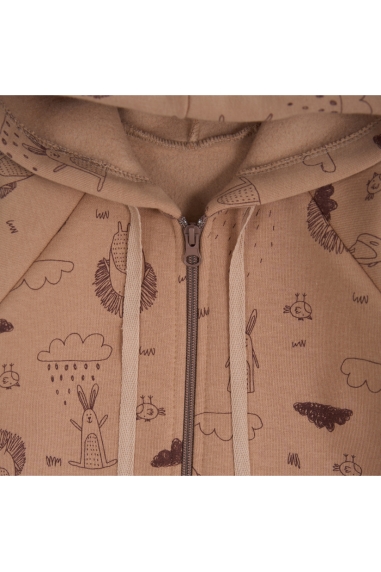 Комбінезони для новонародженних Лісові звірята карамель тринитка на флісі - 2