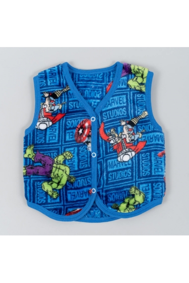 Пухнастий жилет для малят Marvel синій велсофт
