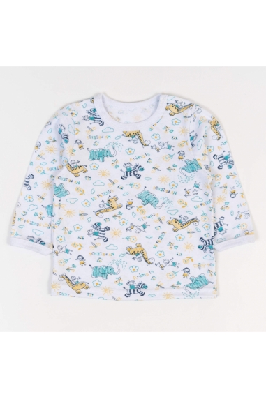 Футболка ясельна з довгим рукавом Слоніки Жирафи кулір