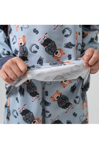 Піжама для Хлопчика Блакитний Ведмедики блакитний начіс (футер) - 2