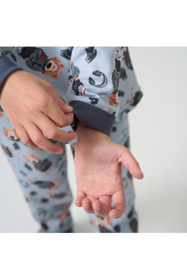 Піжама для Хлопчика Блакитний Ведмедики блакитний начіс (футер) - 4