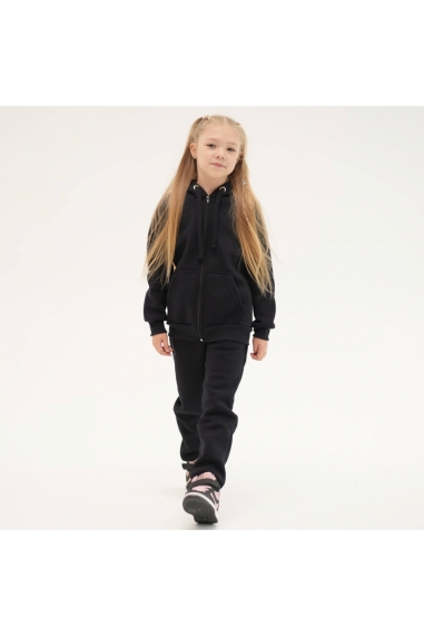 Костюм для дівчинки чорний тринитка на флісі - 1
