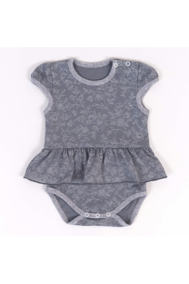 Боді для дівчинки Квіточки сірий кулір