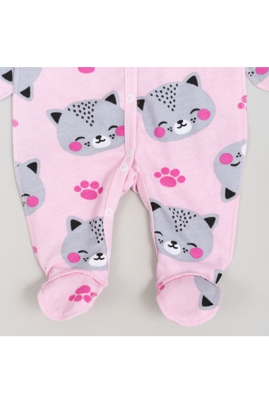 Сліп для новонароджених рожевий Котики начіс високої якості(футер) - 1