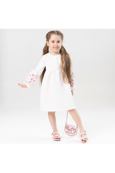 Сукня для дівчинки Сакура молочний двонитка - 1