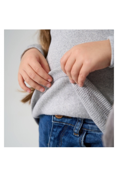 Гольф дитячий сірий рубчик з начісом - 2