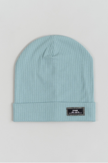 Шапка для дівчинки ментол рубчик-мустанг