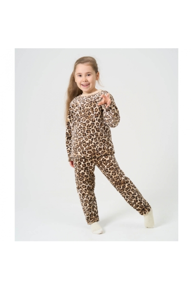 Піжама для дівчинки Лео бежевий велсофт
