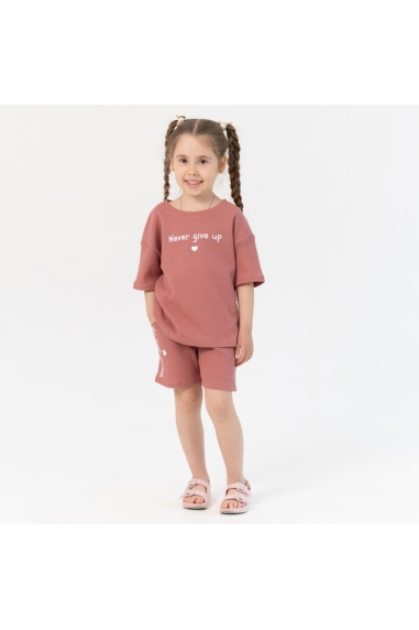 Комплект для дівчинки терракотовий вафельна структура - 1