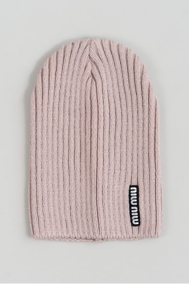 Шапка для дівчинки пудра в'язка