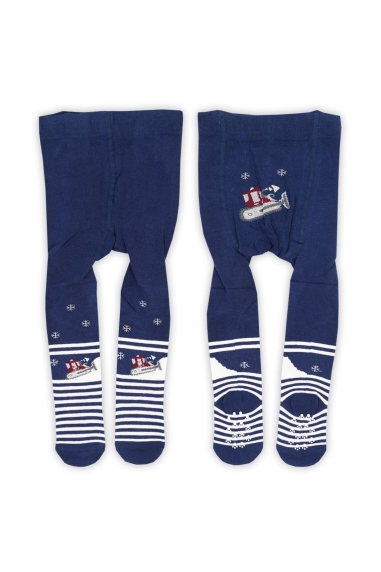 Колготки з антіковзянням під памперс для хлопчиків темно-синій бавовна