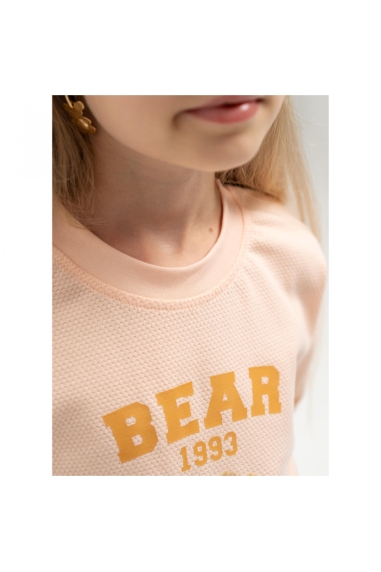 Джемпер для дівчинки персиковий двонитка - 2