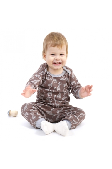 Комплект ясельний  багатопредметник Жирафи шоколад інтерлок - 1